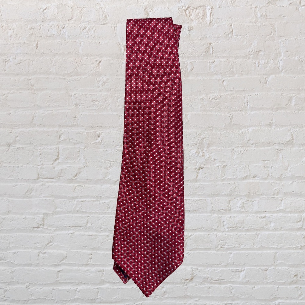 Giorgio Armani Burgundy Polka Dot Tie - Picture 1 of 4